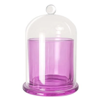 210ml Venecia - Vaso de Vidrio con Campana de vidrio - Frasco Morado Transparente - Candle Craft