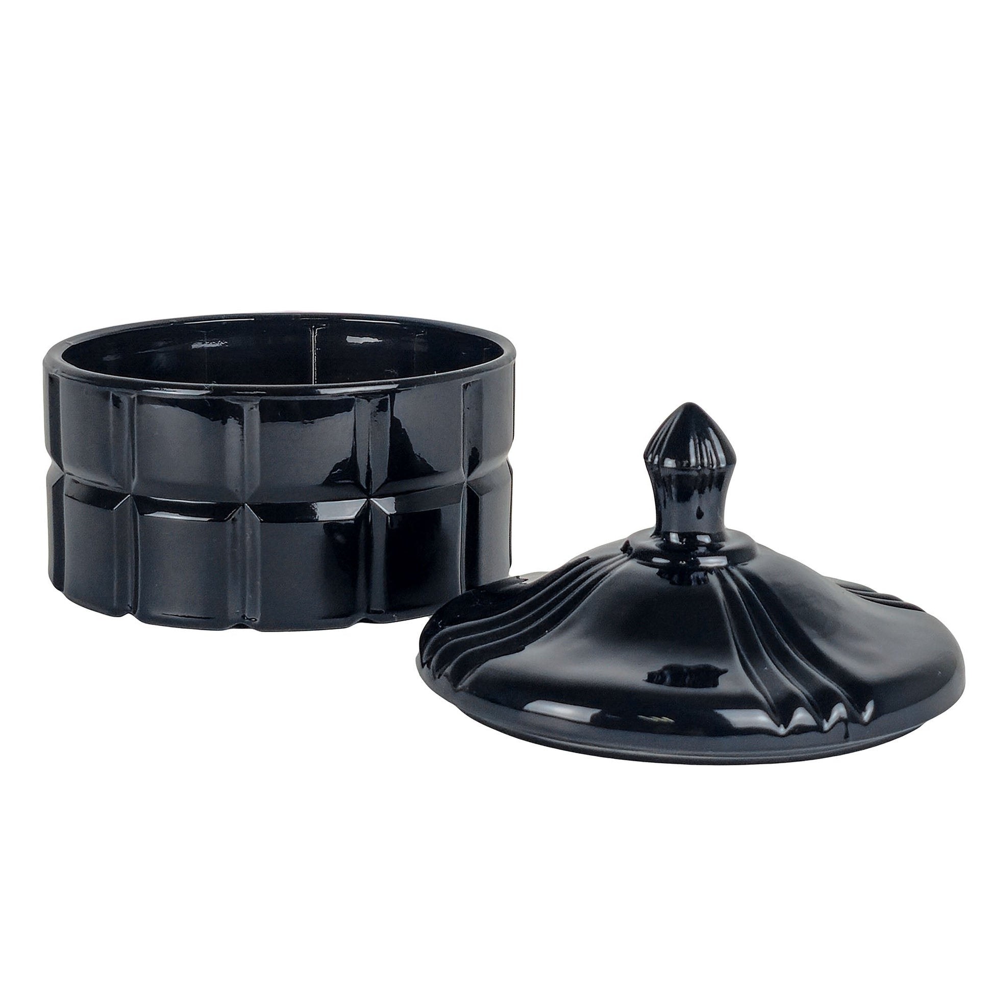 220ml - Cannes Vaso de lujo de vidrio para velas - Negro Brillante - Candle Craft