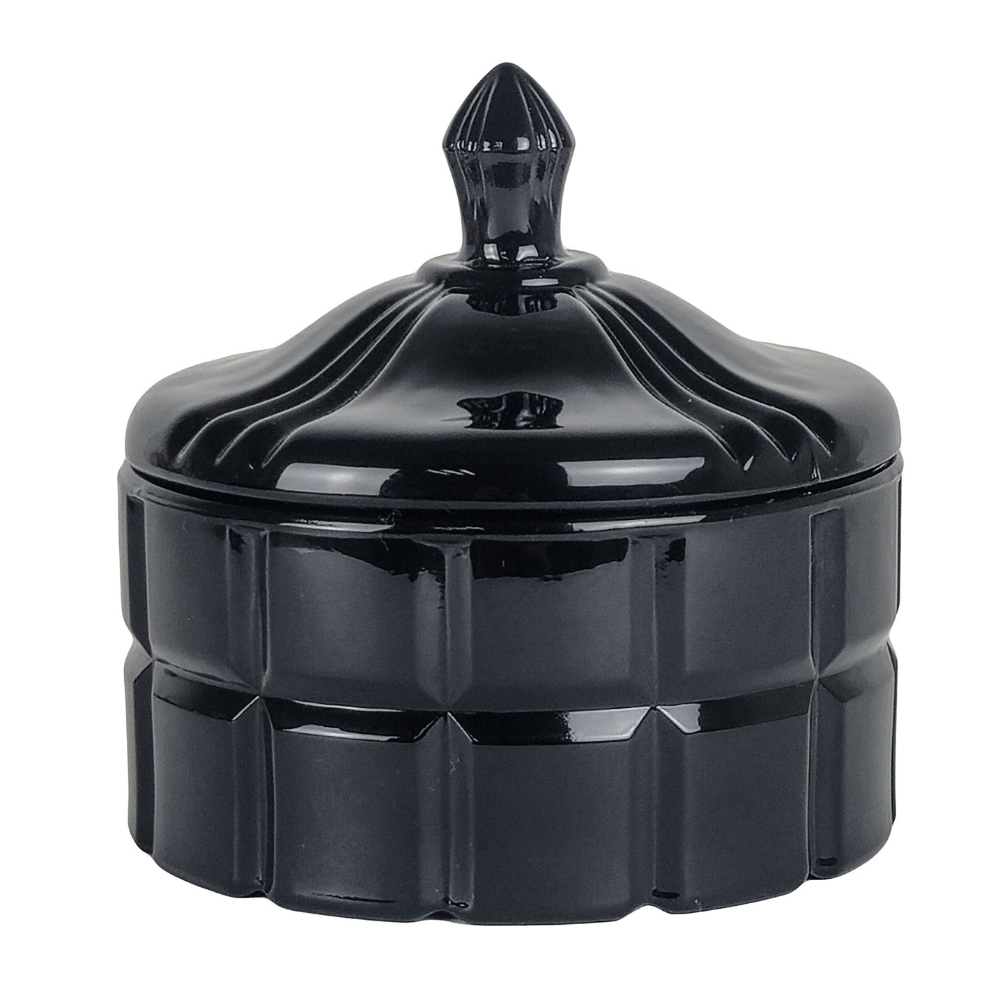 220ml - Cannes Vaso de lujo de vidrio para velas - Negro Brillante - Candle Craft