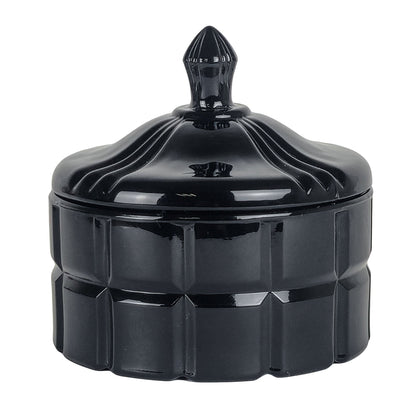 220ml - Cannes Vaso de lujo de vidrio para velas - Negro Brillante - Candle Craft