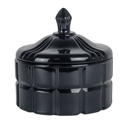 220ml - Cannes Vaso de lujo de vidrio para velas - Negro Brillante - Candle Craft