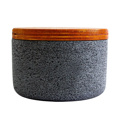 230ml - Carrara Vaso de Concreto para velas con Tapa de Madera - Gris Oxford - Candle Craft