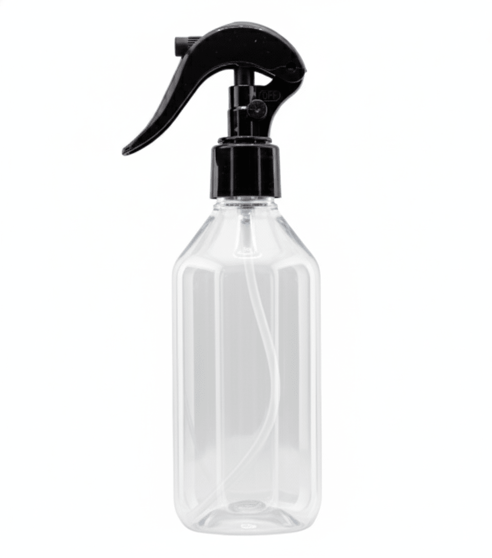 240ml - Botella para Room Spray - Recipiente para Spray Aromatizante para Casa – Disparo Brisa - Transparente / Negro - Candle Craft
