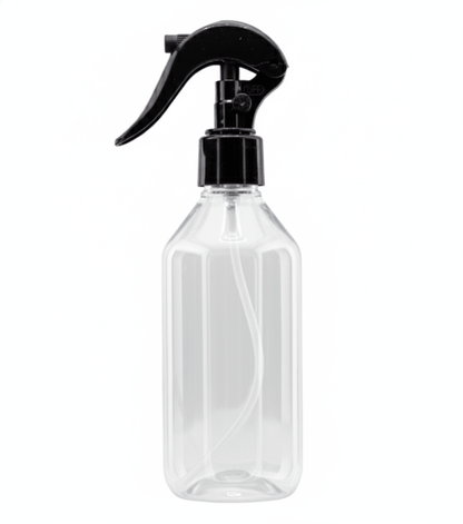 240ml - Botella para Room Spray - Recipiente para Spray Aromatizante para Casa – Disparo Brisa - Transparente / Negro - Candle Craft