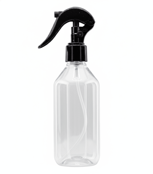 240ml - Botella para Room Spray - Recipiente para Spray Aromatizante para Casa – Disparo Brisa - Transparente / Negro - Candle Craft
