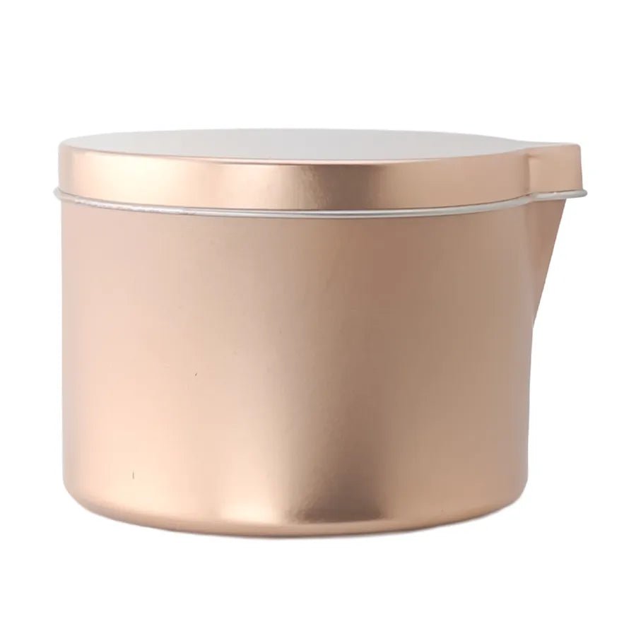 240ml - Tokio Lata de Aluminio Metal Recto para Velas de Masaje - Oro Rosado - Candle Craft