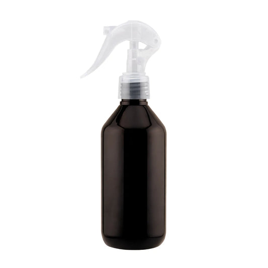 240ml - Botella para Room Spray - Recipiente para Spray Aromatizante para Casa – Disparo Brisa - Ámbar Oscuro / Transparente
