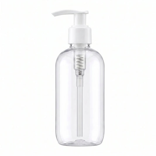 250ml Botella para Jabón Líquido - Recipiente con Dispensador / Dosificador para Baños Duchas - Transparente / Blanco - Candle Craft