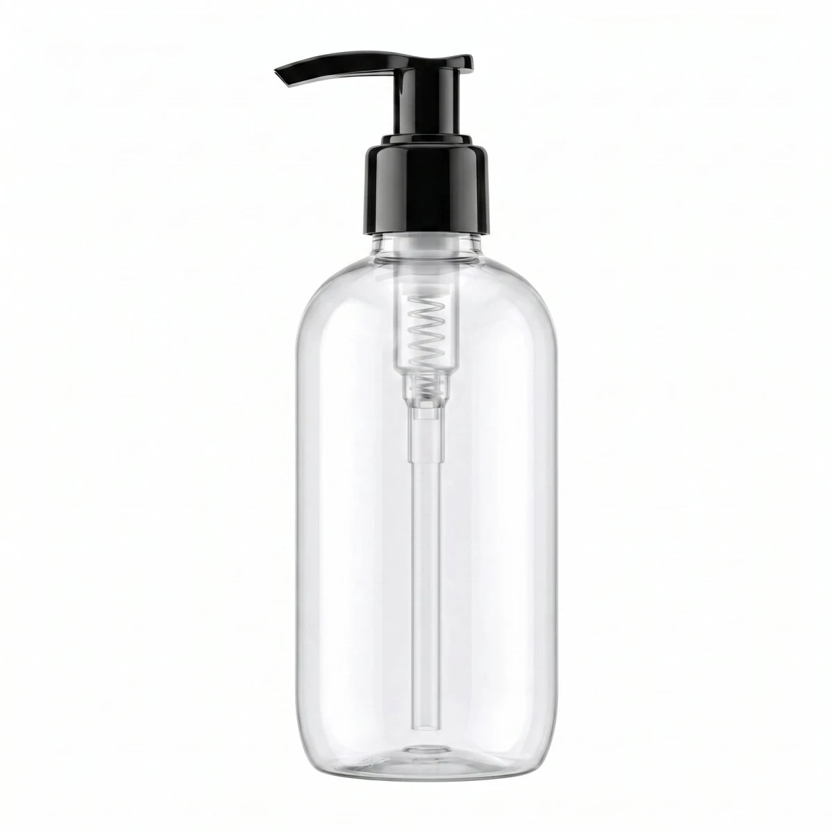 250ml Botella para Jabón Líquido - Recipiente con Dispensador / Dosificador para Baños Duchas - Transparente / Negro - Candle Craft