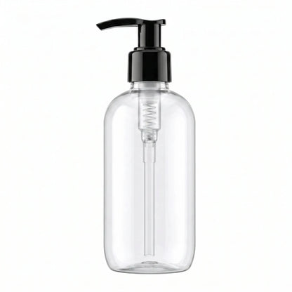 250ml Botella para Jabón Líquido - Recipiente con Dispensador / Dosificador para Baños Duchas - Transparente / Negro - Candle Craft