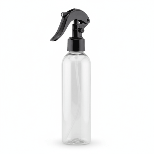 250ml - Botella para Room Spray - Recipiente para Spray Aromatizante para Casa – Disparo Brisa - Transparente / Negro - Candle Craft