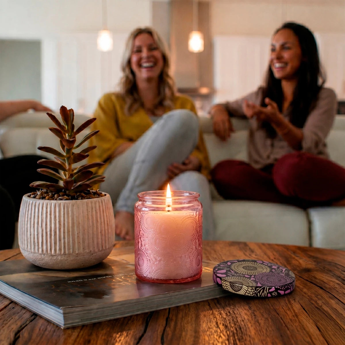 250ml - Londres Vaso de vidrio para velas - Frasco Rosa con Relieve - Candle Craft