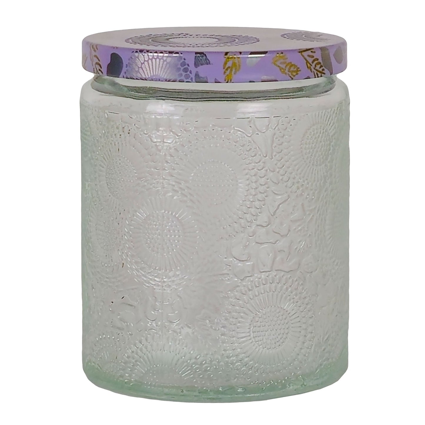 250ml - Londres Vaso de vidrio para velas - Transparente Relieve - Candle Craft