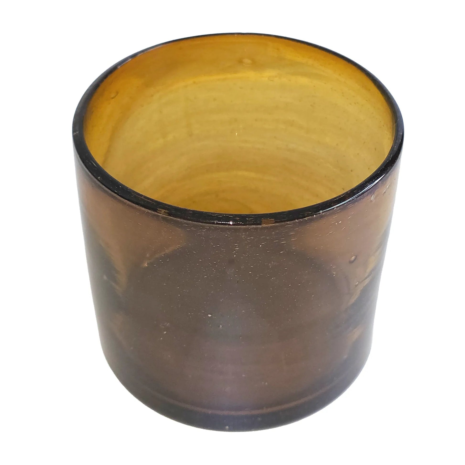 260ml - Florencia Vaso de vidrio soplado artesanal - Ámbar - Hecho a mano - Candle Craft