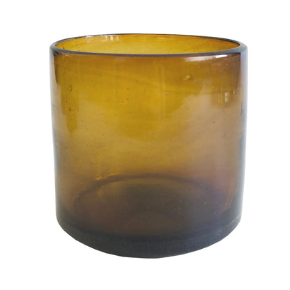 260ml - Florencia Vaso de vidrio soplado artesanal - Ámbar - Hecho a mano - Candle Craft