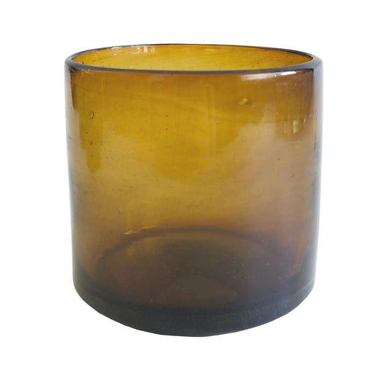 260ml - Florencia Vaso de vidrio soplado artesanal - Ámbar - Hecho a mano - Candle Craft