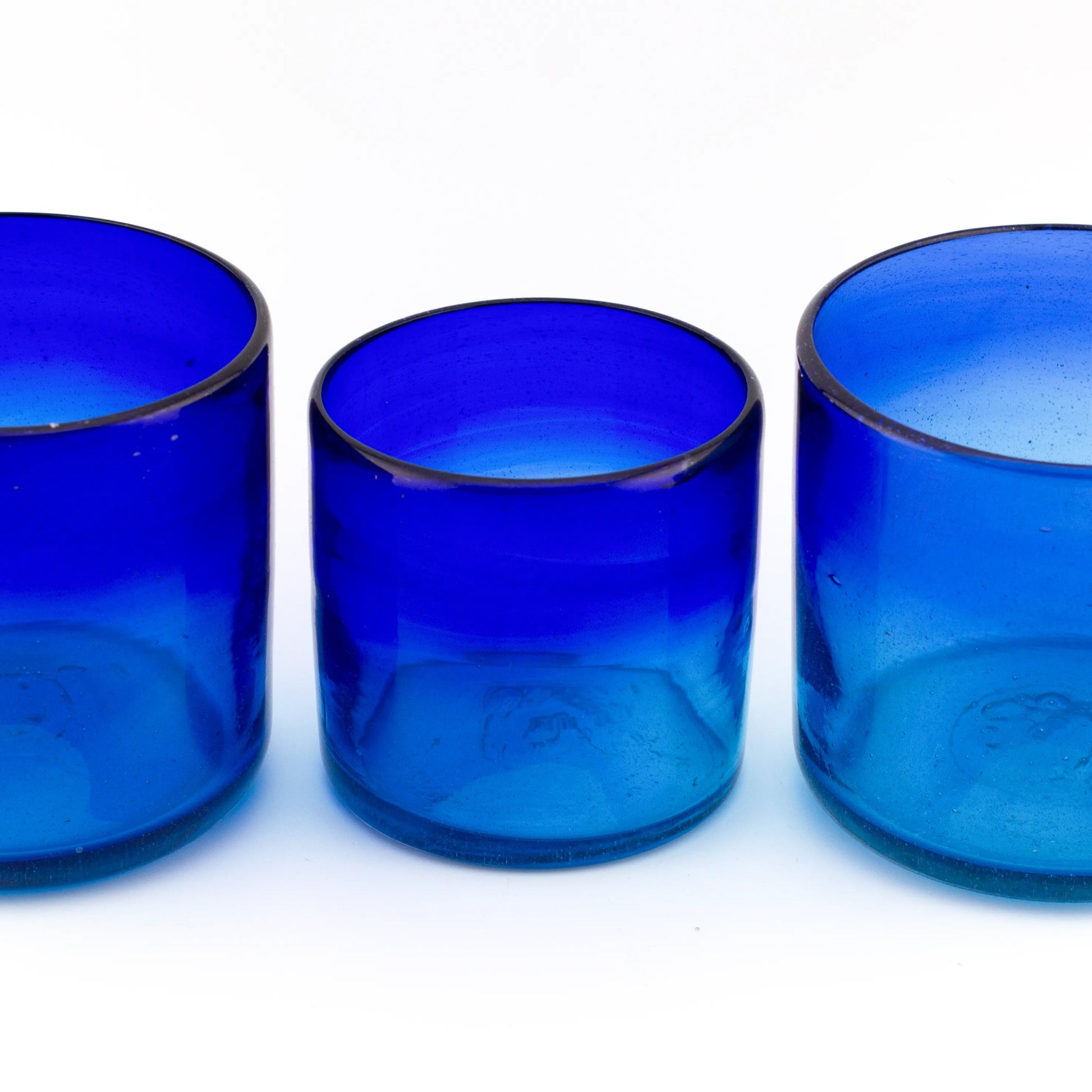 260ml - Florencia Vaso de vidrio soplado artesanal - Azul / Acuamarina - Hecho a mano - Candle Craft