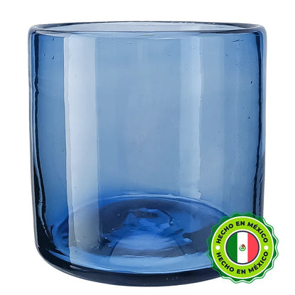 260ml - Florencia Vaso de vidrio soplado artesanal - Azul Marino - Hecho a mano - Candle Craft