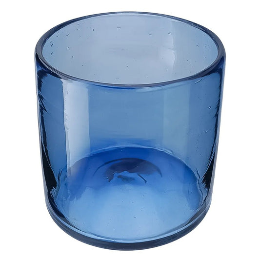 260ml - Florencia Vaso de vidrio soplado artesanal - Azul Marino - Hecho a mano - Candle Craft