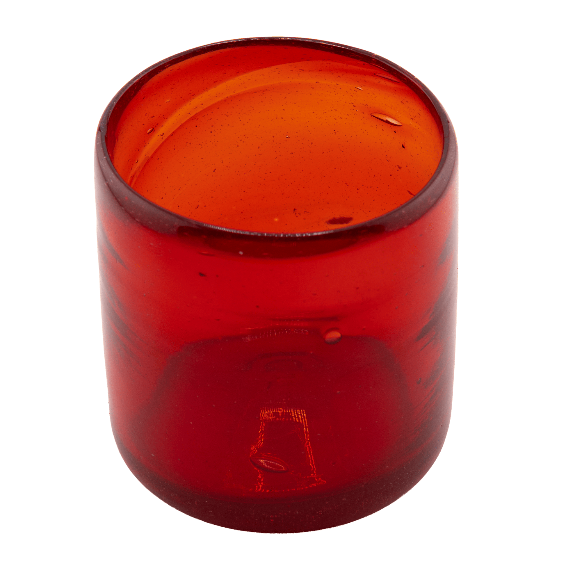 260ml - Florencia Vaso de vidrio soplado artesanal - Rojo - Hecho a mano - Candle Craft