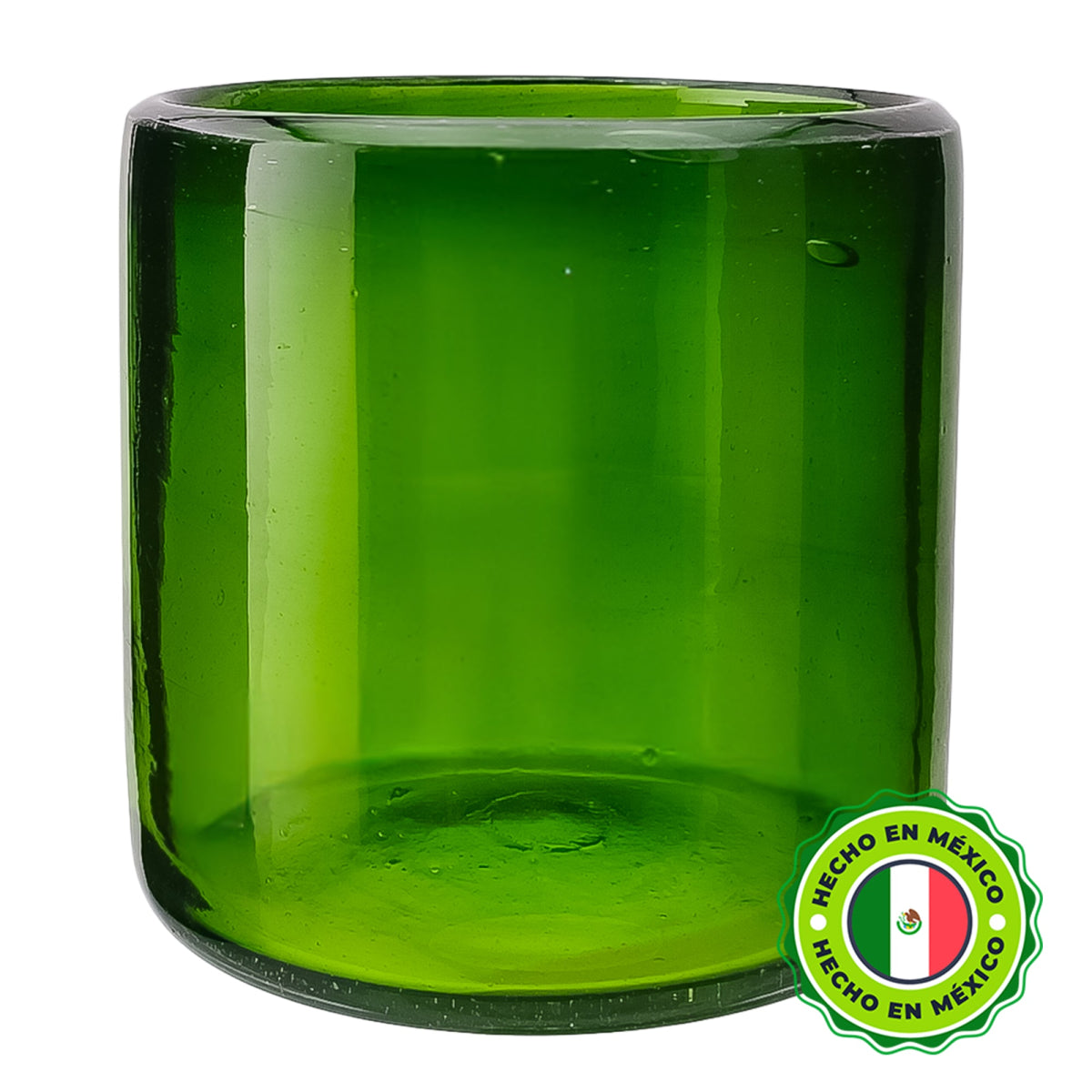 260ml - Florencia Vaso de vidrio soplado artesanal - Verde - Hecho a mano - Candle Craft