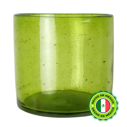 260ml - Florencia Vaso de vidrio soplado artesanal - Verde Limon - Hecho a mano - Candle Craft