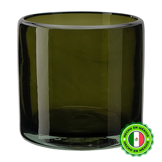 260ml - Florencia Vaso de vidrio soplado artesanal - Verde Olivo - Hecho a mano - Candle Craft