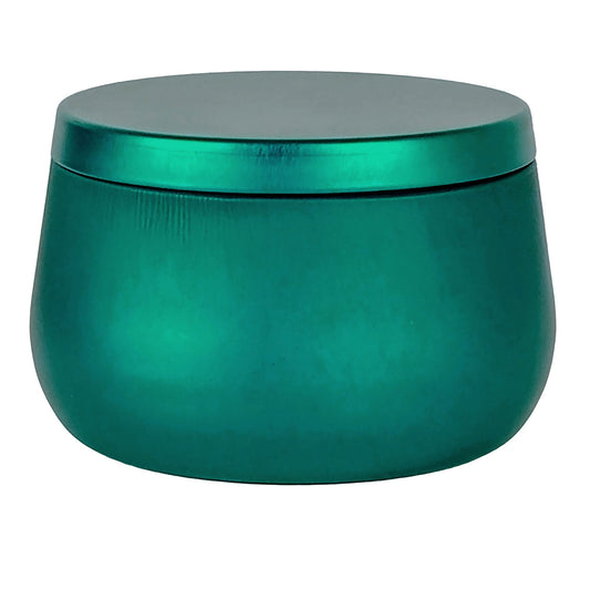 260ml - Tokio Lata de Aluminio Redonda para velas - Verde Esmeralda - Adentro: Dorado - Candle Craft