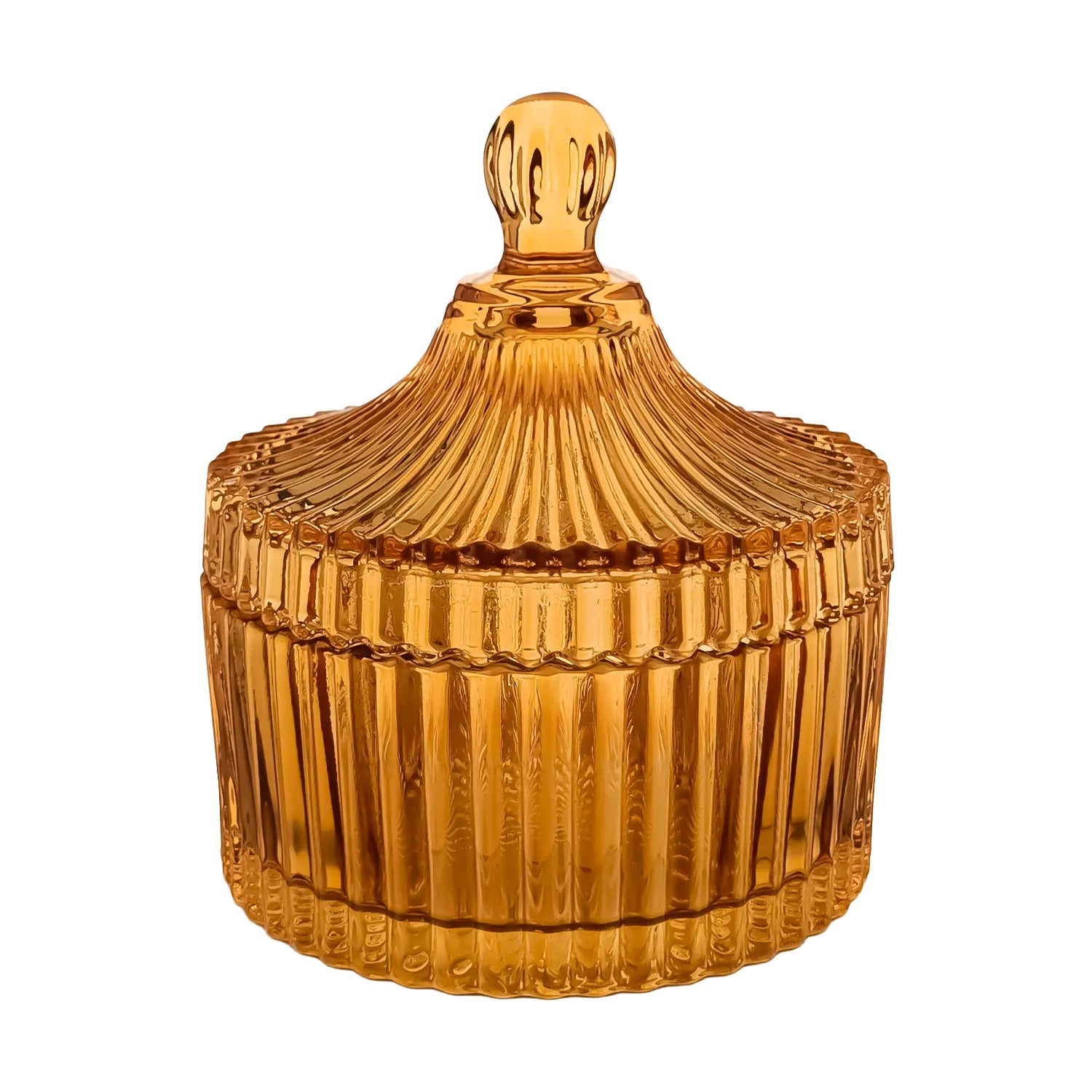 260ml - Versalles Vaso de Lujo de Vidrio para Velas - Frasco Ámbar Brillante - Candle Craft