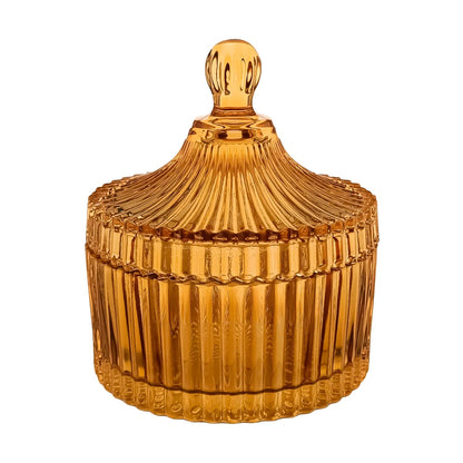 260ml - Versalles Vaso de Lujo de Vidrio para Velas - Frasco Ámbar Brillante - Candle Craft