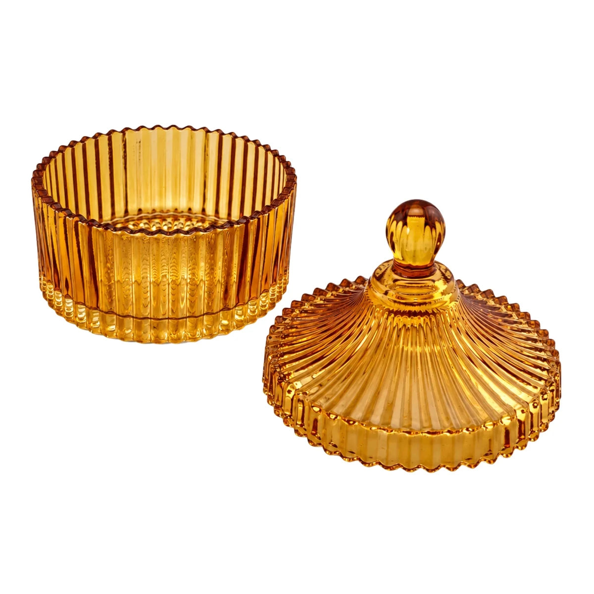260ml - Versalles Vaso de Lujo de Vidrio para Velas - Frasco Ámbar Brillante - Candle Craft