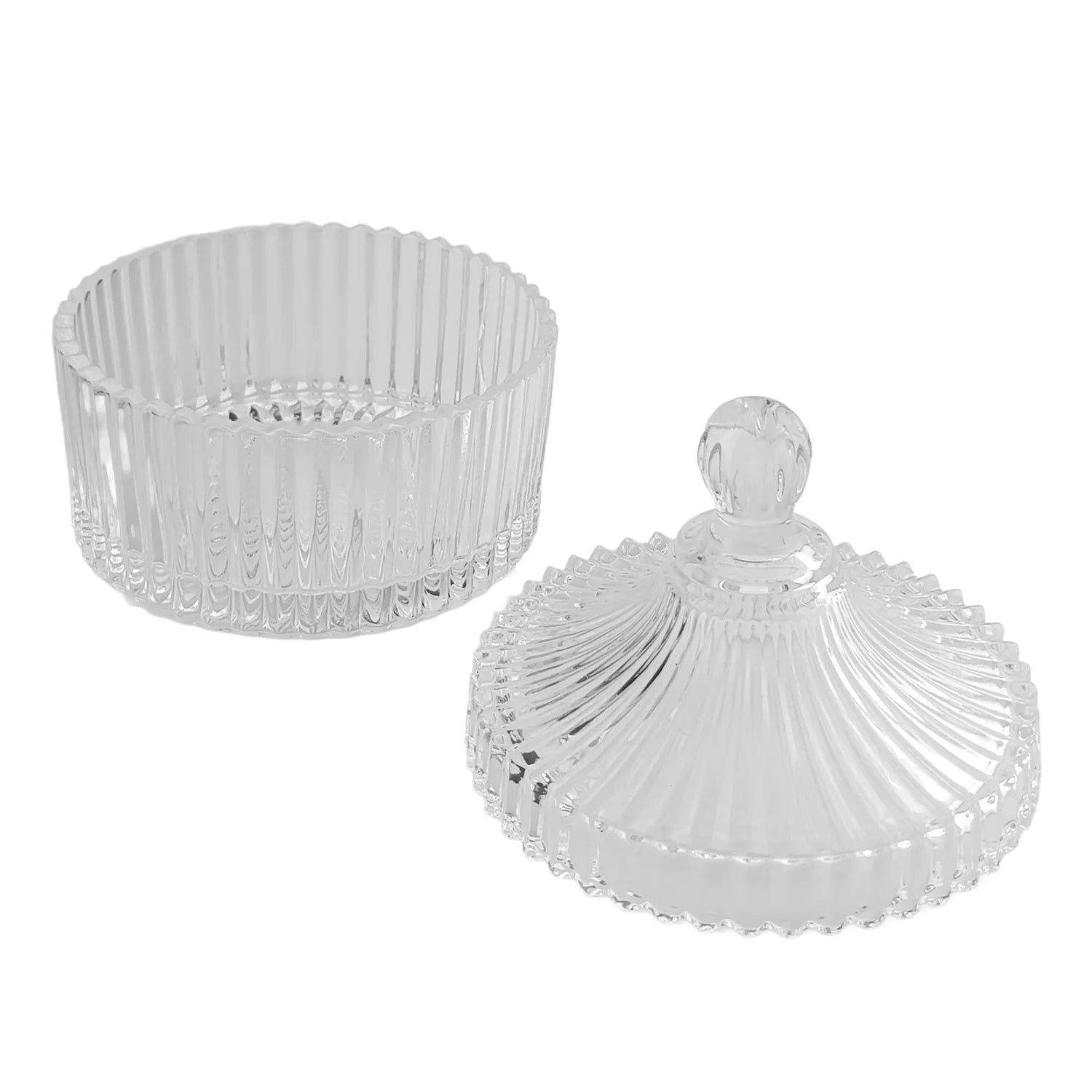 260ml - Versalles Vaso de Lujo de Vidrio para Velas - Frasco Cristal Transparente - Candle Craft