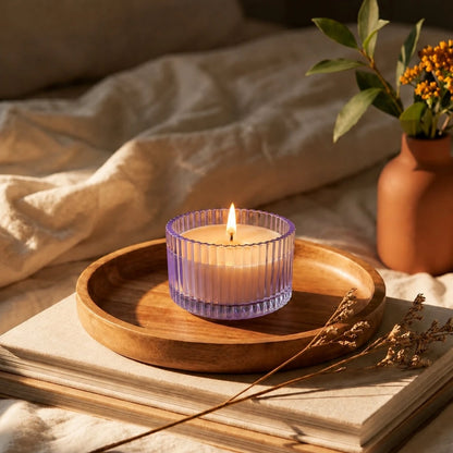 260ml - Versalles Vaso de Lujo de Vidrio para Velas - Frasco Morado Claro Transparente Brillante - Candle Craft