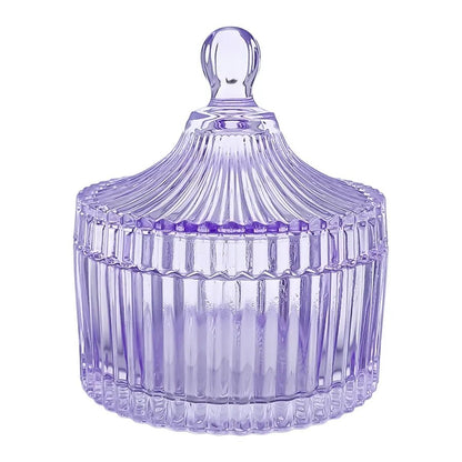 260ml - Versalles Vaso de Lujo de Vidrio para Velas - Frasco Morado Claro Transparente Brillante - Candle Craft
