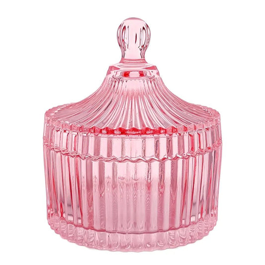 260ml - Versalles Vaso de Lujo de Vidrio para Velas - Frasco Rosa Transparente - Candle Craft