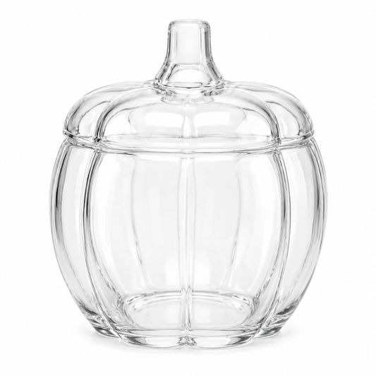 270ml - Calabaza de Vidrio para Velas - Vaso Decorativo para Halloween - Cristal Transparente - Candle Craft