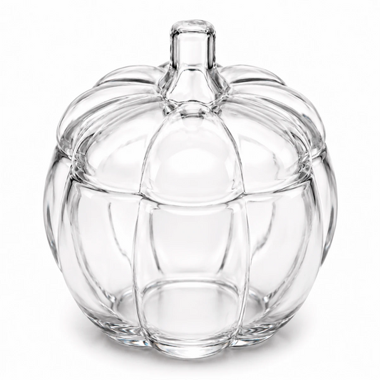 270ml - Calabaza de Vidrio para Velas - Vaso Decorativo para Halloween - Cristal Transparente - Candle Craft