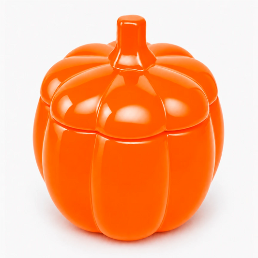 270ml - Calabaza de Vidrio para Velas - Vaso Decorativo para Halloween - Naranja Brillante - Candle Craft