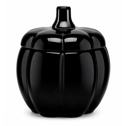 270ml - Calabaza de Vidrio para Velas - Vaso Decorativo para Halloween - Negro Brillante - Candle Craft