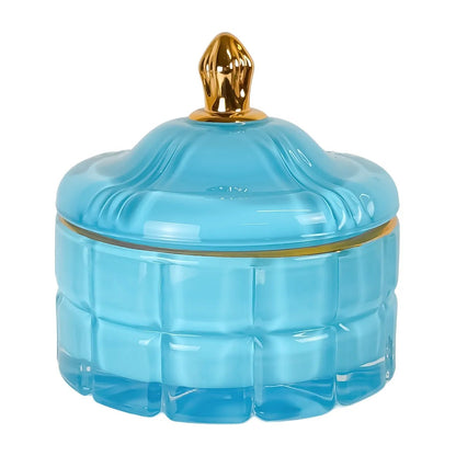 270ml - Cannes Vaso de lujo de vidrio para velas Azul Bebé - Azul Cielo Pastel Claro Brillante con Oro - Candle Craft