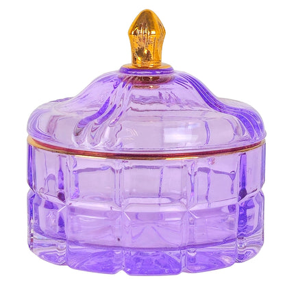 270ml - Cannes Vaso de lujo de vidrio para velas - Morado Brillante con Oro - Candle Craft