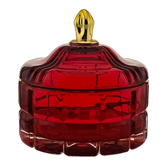 270ml - Cannes Vaso de lujo de vidrio para velas Rojo Vino Tinto - Frasco de Vidrio Rojo Cereza con Oro - Candle Craft