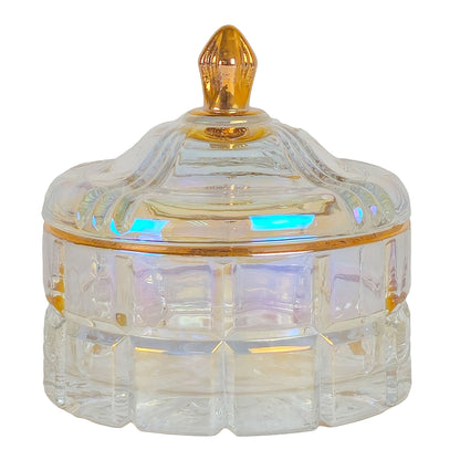 270ml - Cannes Vaso de lujo de vidrio para velas - Tornasol Brillante con Oro - Candle Craft