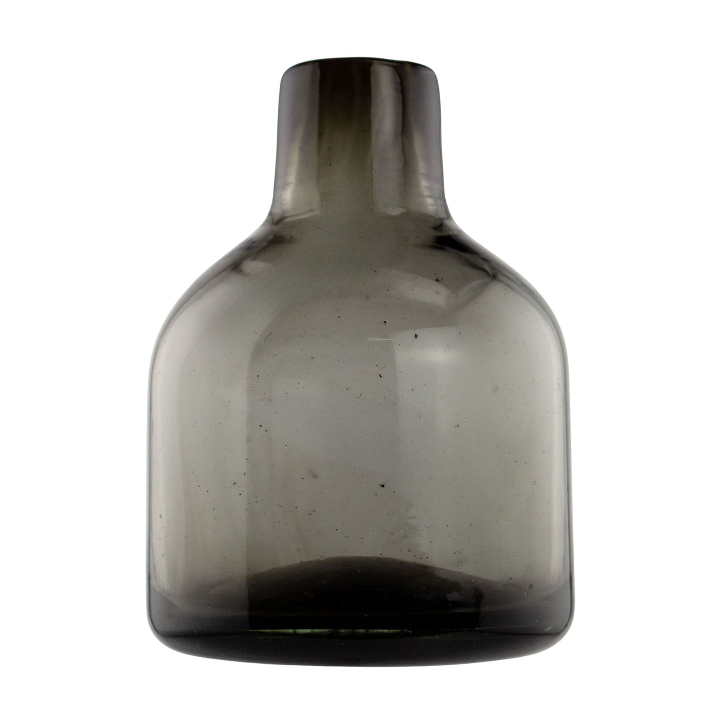 270ml - Florencia Botella Frasco para Difusor de Vidrio Soplado Artesanal - Gris Oscuro / Negro - Hecho a mano - Candle Craft