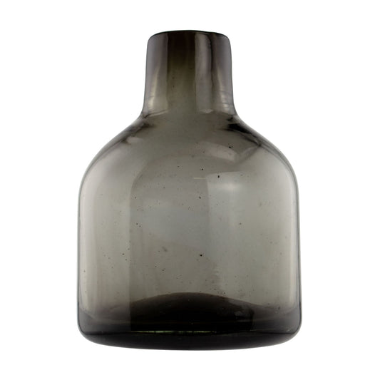270ml - Florencia Botella Frasco para Difusor de Vidrio Soplado Artesanal - Gris Oscuro / Negro - Hecho a mano - Candle Craft