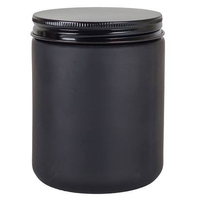 270ml - Miami Vaso de vidrio con rosca para velas - Negro con tapa negra - Candle Craft