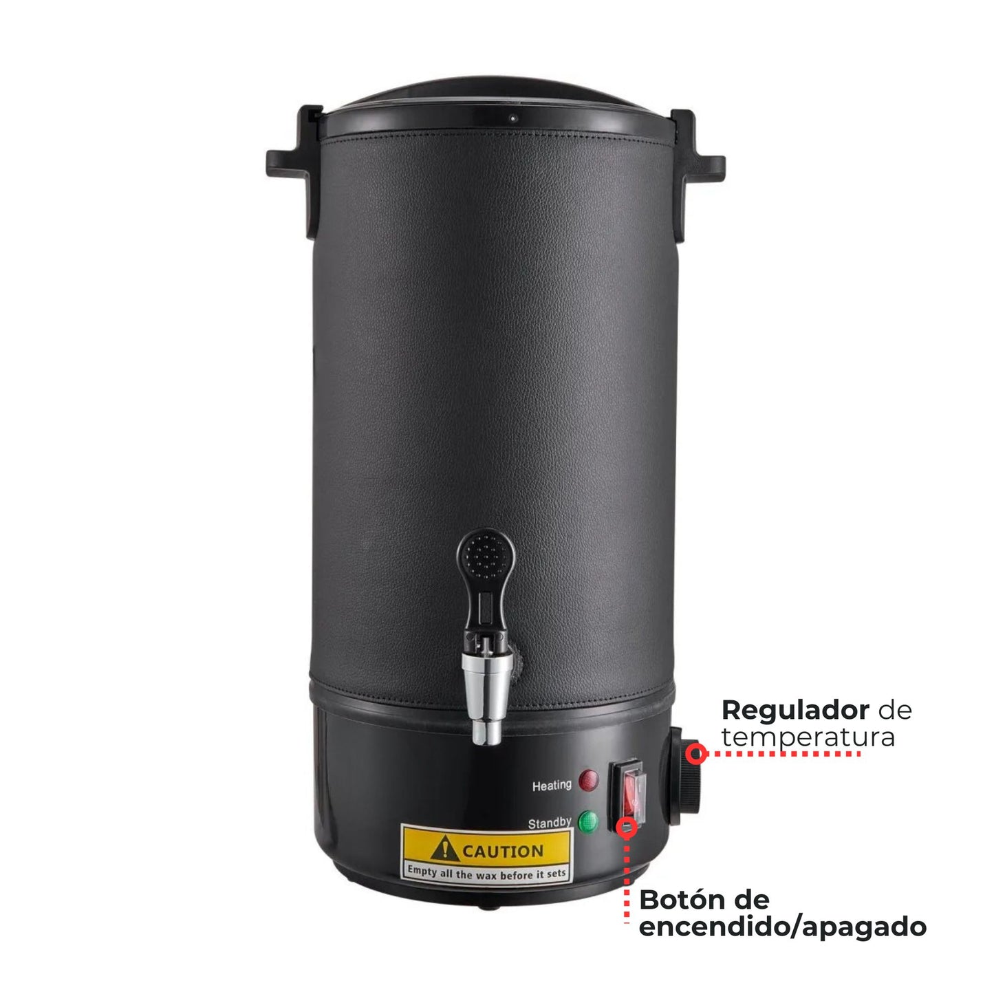 Kit Fundidor de Cera de 10 L – Derretidor de Cera Eléctrico Profesional con Llave Dispensadora hasta 110°C – Wax Melter para Velas Artesanales