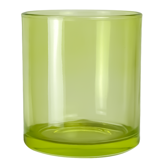 300ml - Mónaco Vaso de Vidrio para Velas - Verde Amarillo Transparente