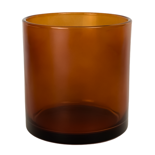 300ml - Mónaco Vaso de vidrio para velas - Ámbar Oscuro - Transparente