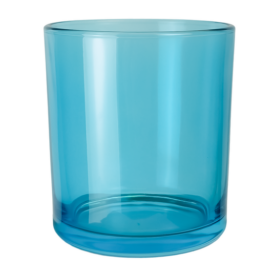 300ml - Mónaco Vaso de vidrio para velas - Azul  Transparente